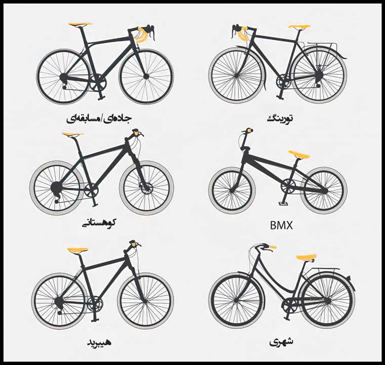 انواع مختلف دوچرخه در یک قاب