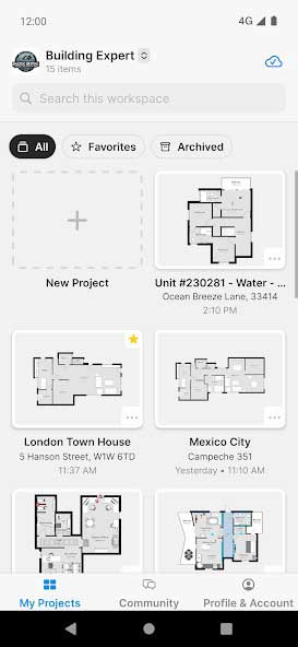 نمایی از داخل اپلیکیشنMagicplan