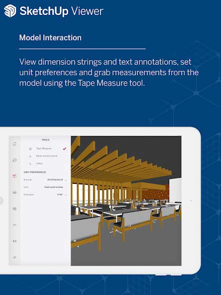 نمایی از داخل اپلیکیشن SketchUp