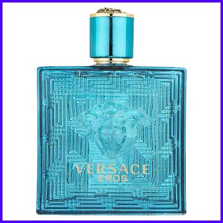 ادکلن ورساچه اروس در شیشه آبی آسمانی رنگ